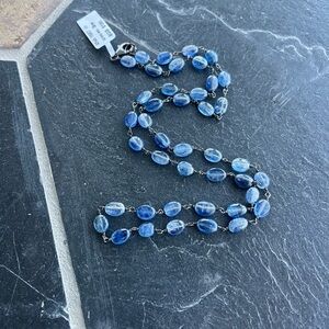 Elegant Iolite Blue Beaded Necklace 20” long